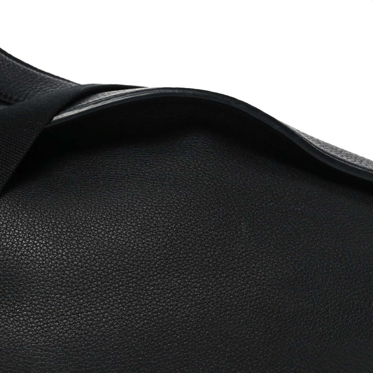 Grained Calfskin Large Slouchy Banana Bag Black