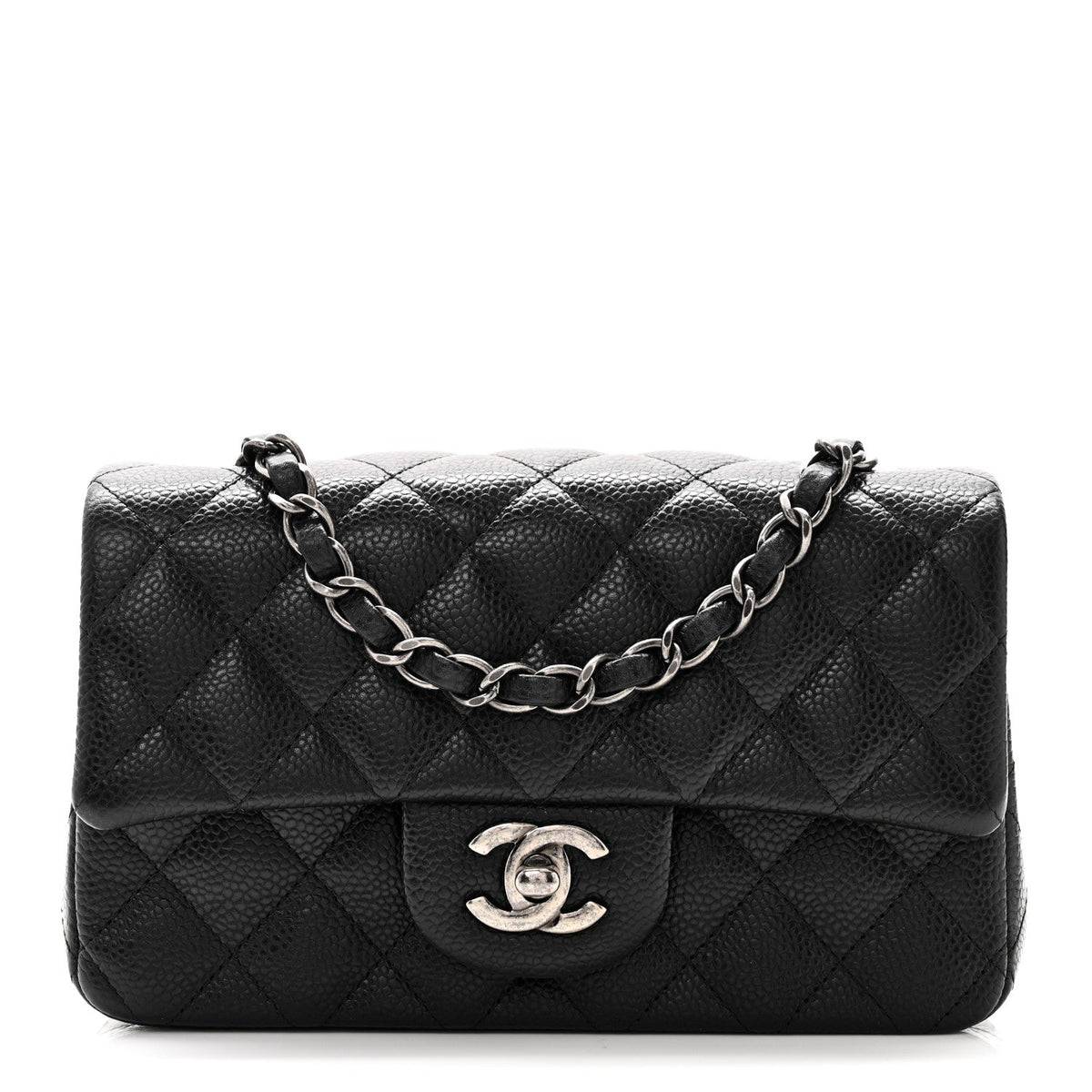 Caviar Quilted Mini Rectangular Flap Black