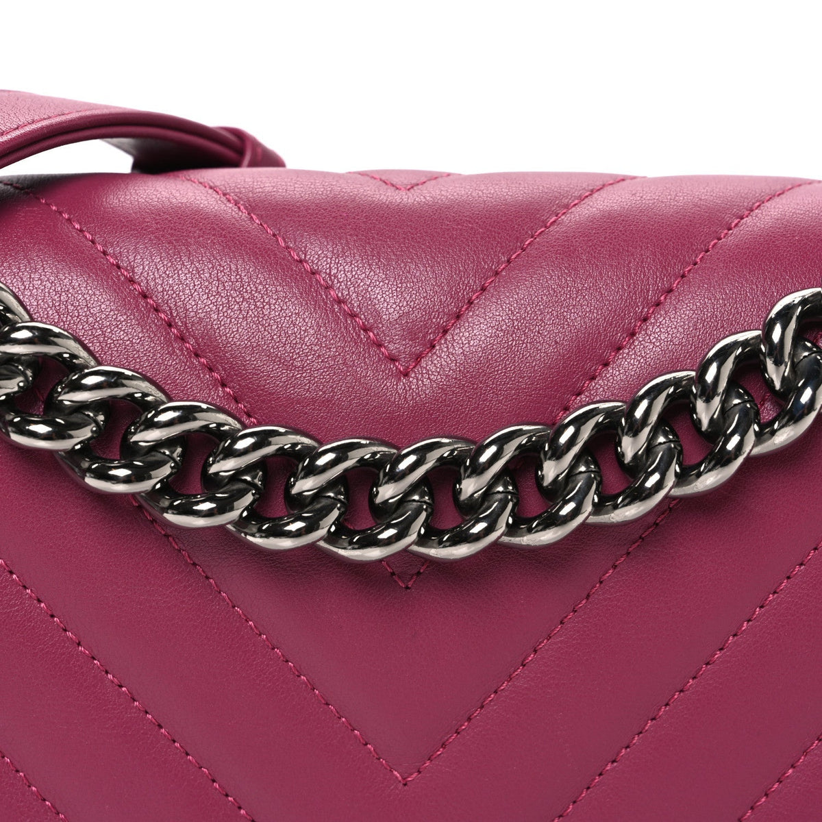 Lambskin Chevron Quilted Medium Boy Flap Dark Pink