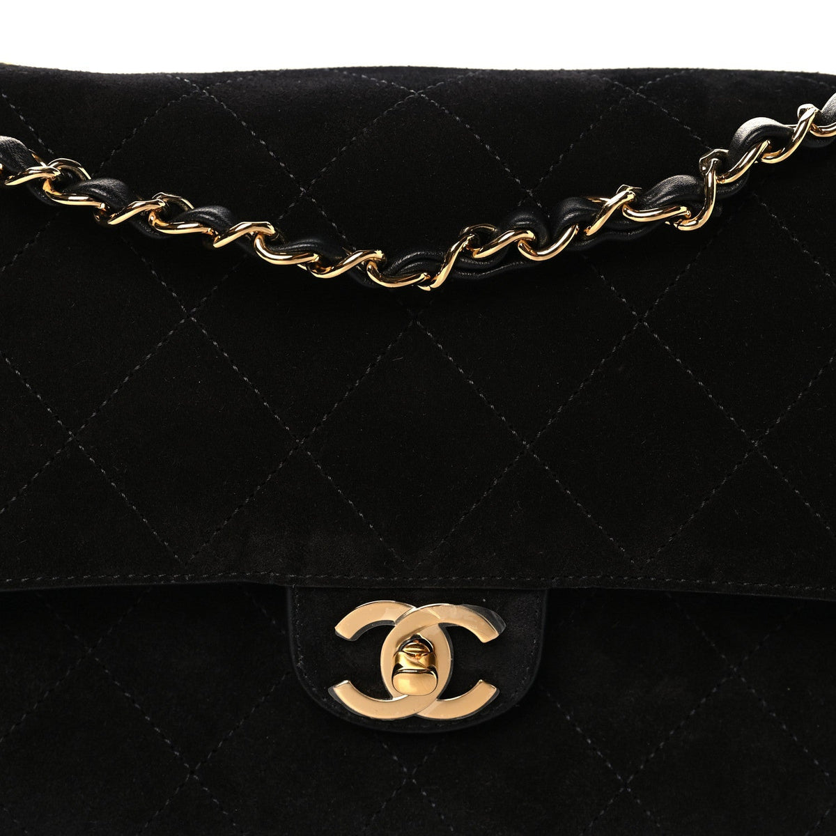 Suede Calfskin Small Souplissimo Maxi Flap Black