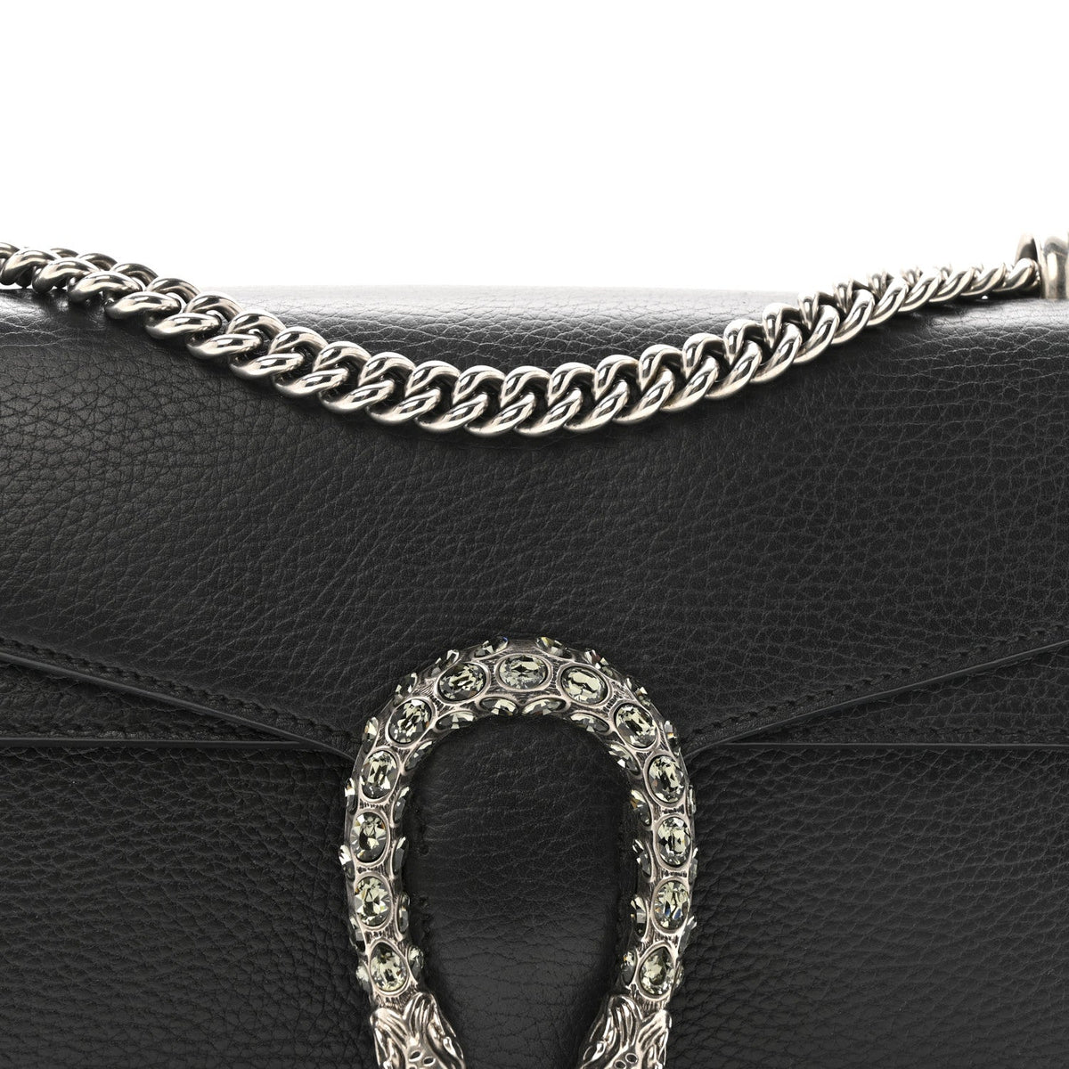 Pebbled Calfskin Small Dionysus Shoulder Bag Black
