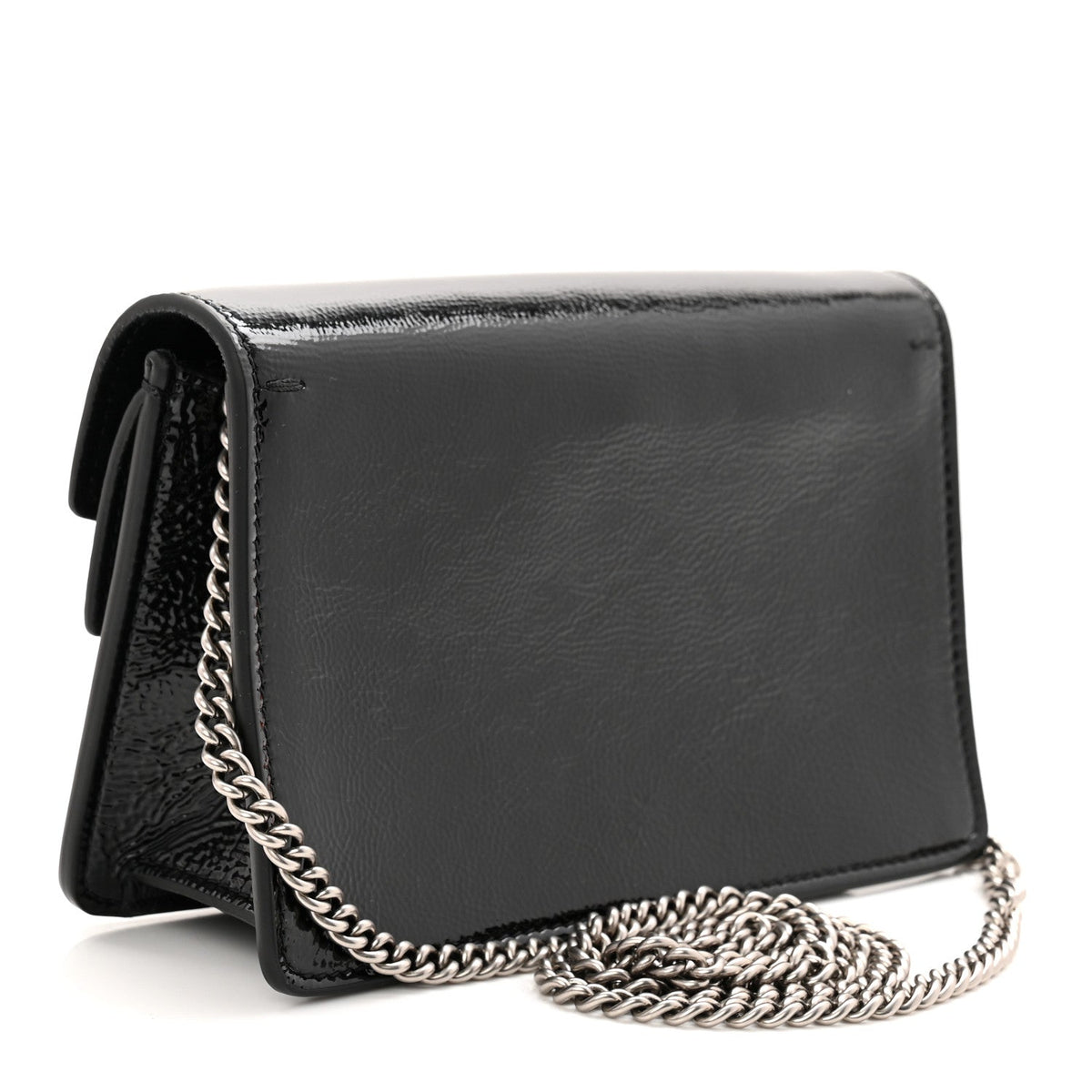 Crinkled Patent Super Mini Dionysus Shoulder Bag Black