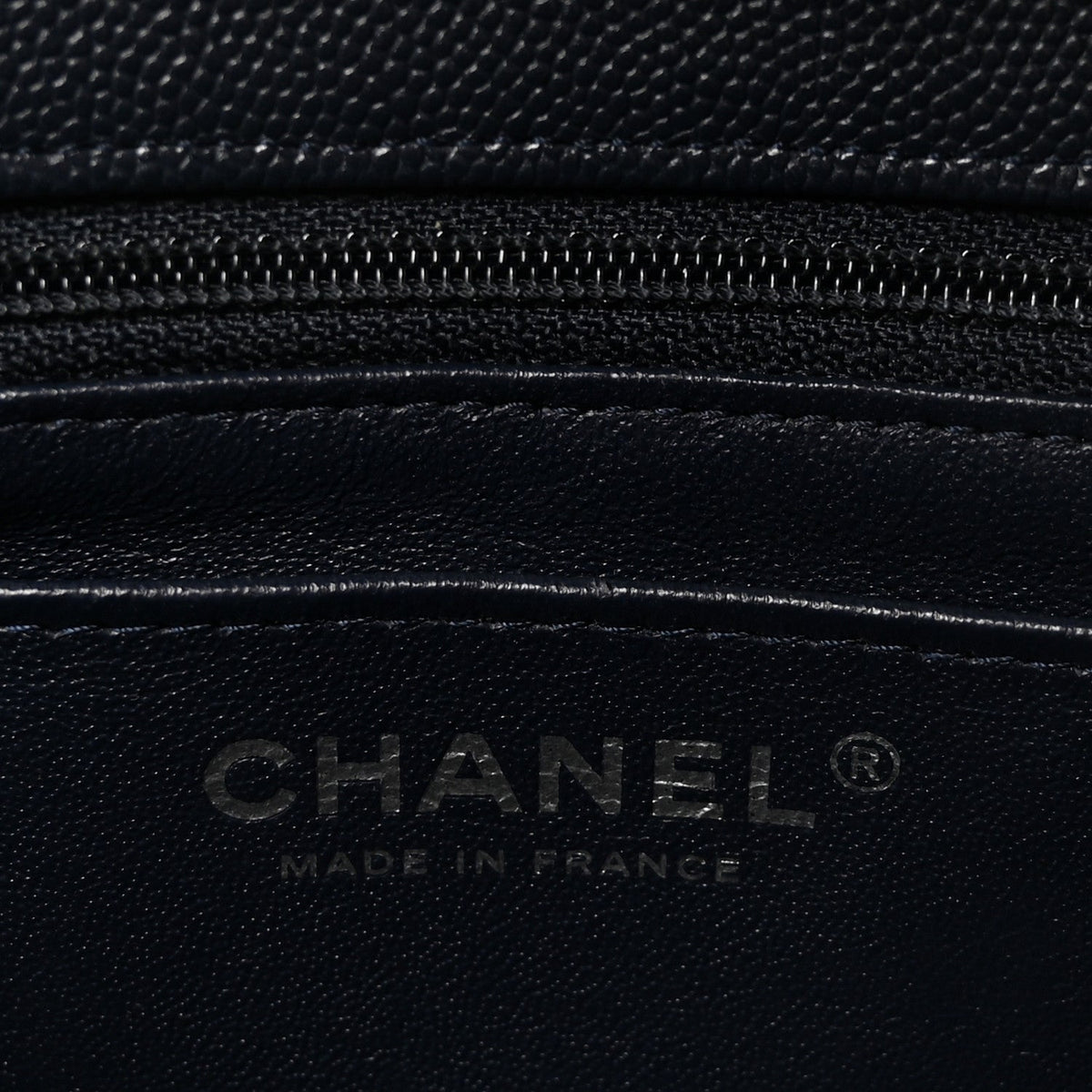 Caviar Quilted Mini Rectangular Flap Navy