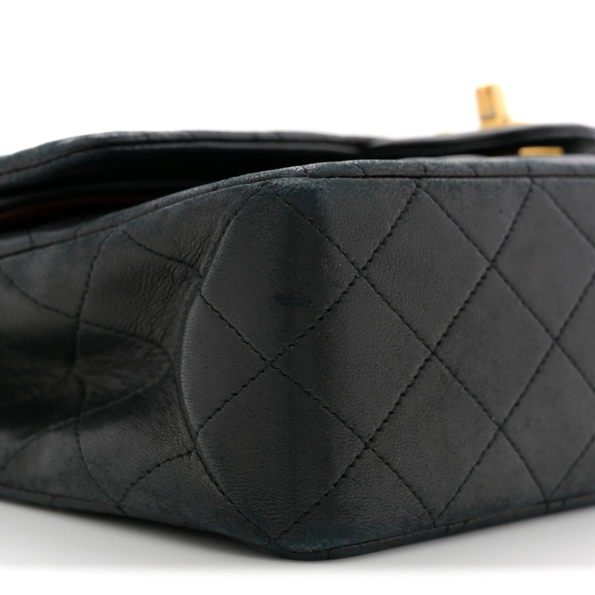 Lambskin Quilted Medium Double Flap Black