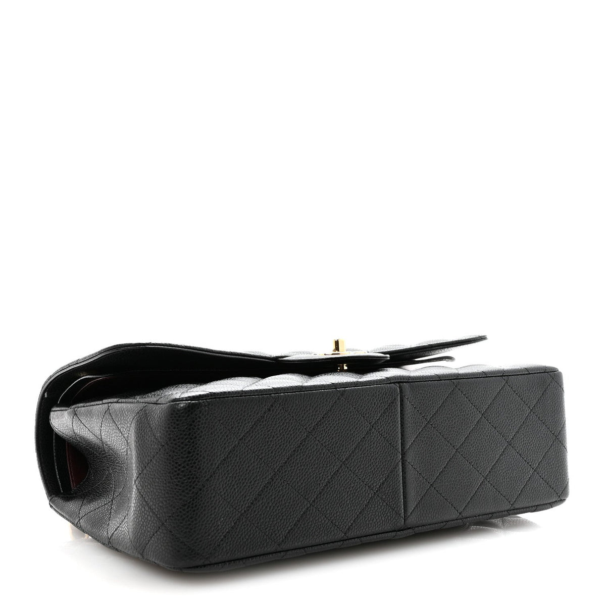Caviar Quilted Jumbo Double Flap Black