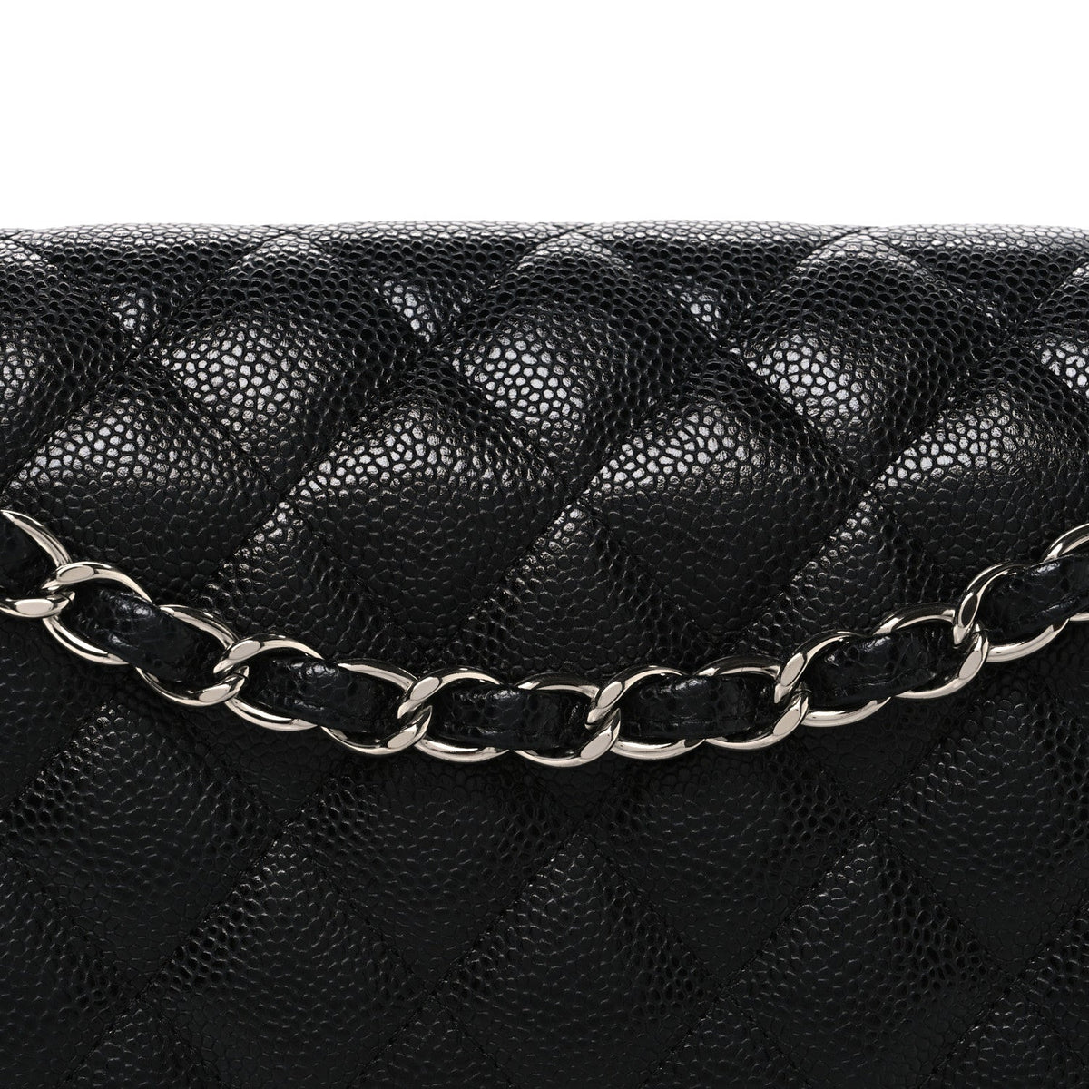Caviar Quilted Jumbo Double Flap Black