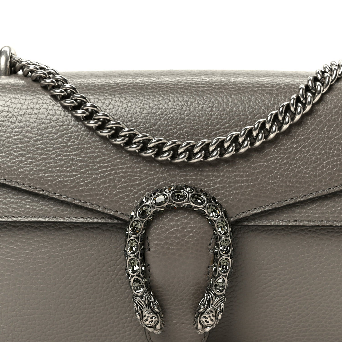Pebbled Calfskin Small Dionysus Shoulder Bag Dusty Grey