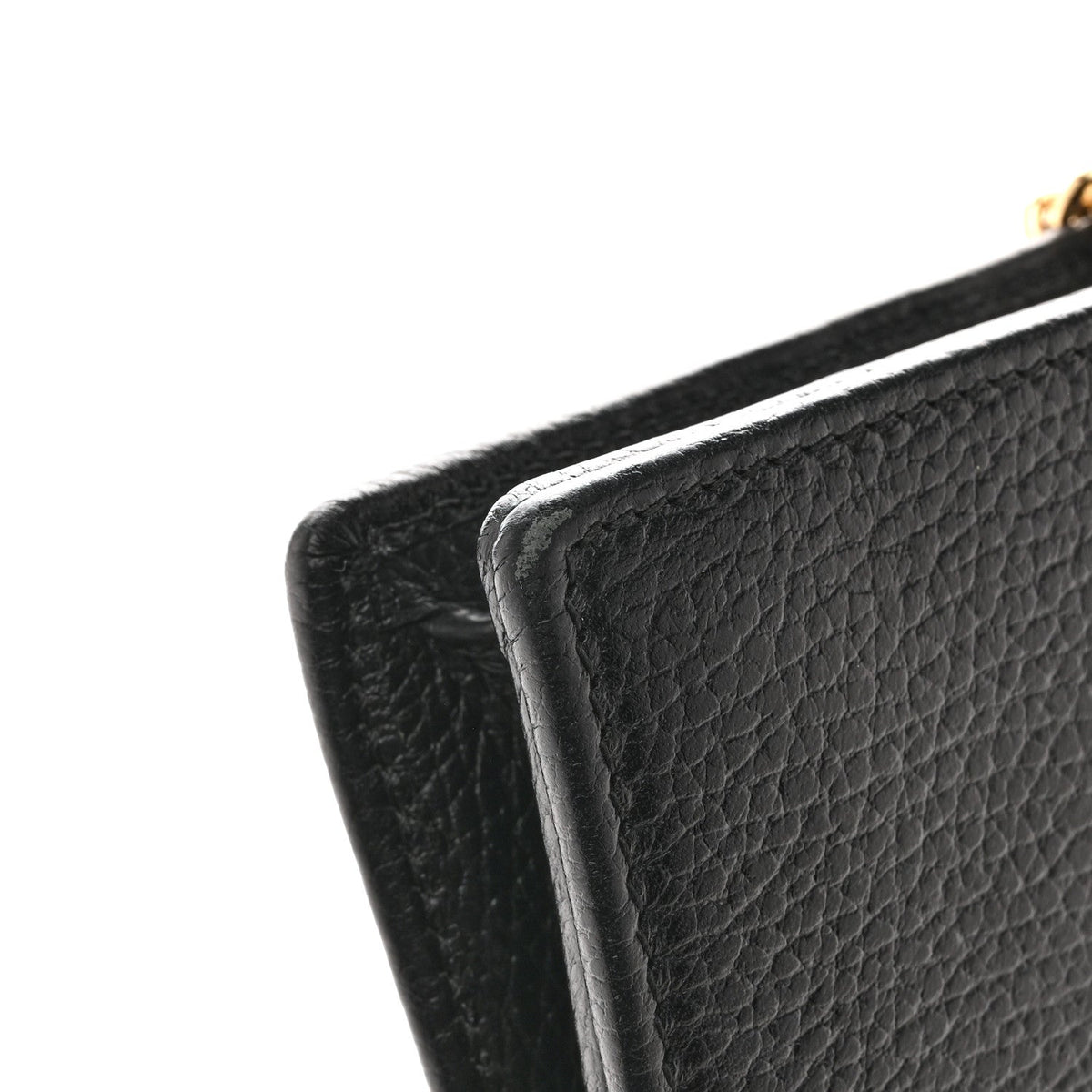 Dollar Calfskin Mini GG Marmont Chain Wallet Black