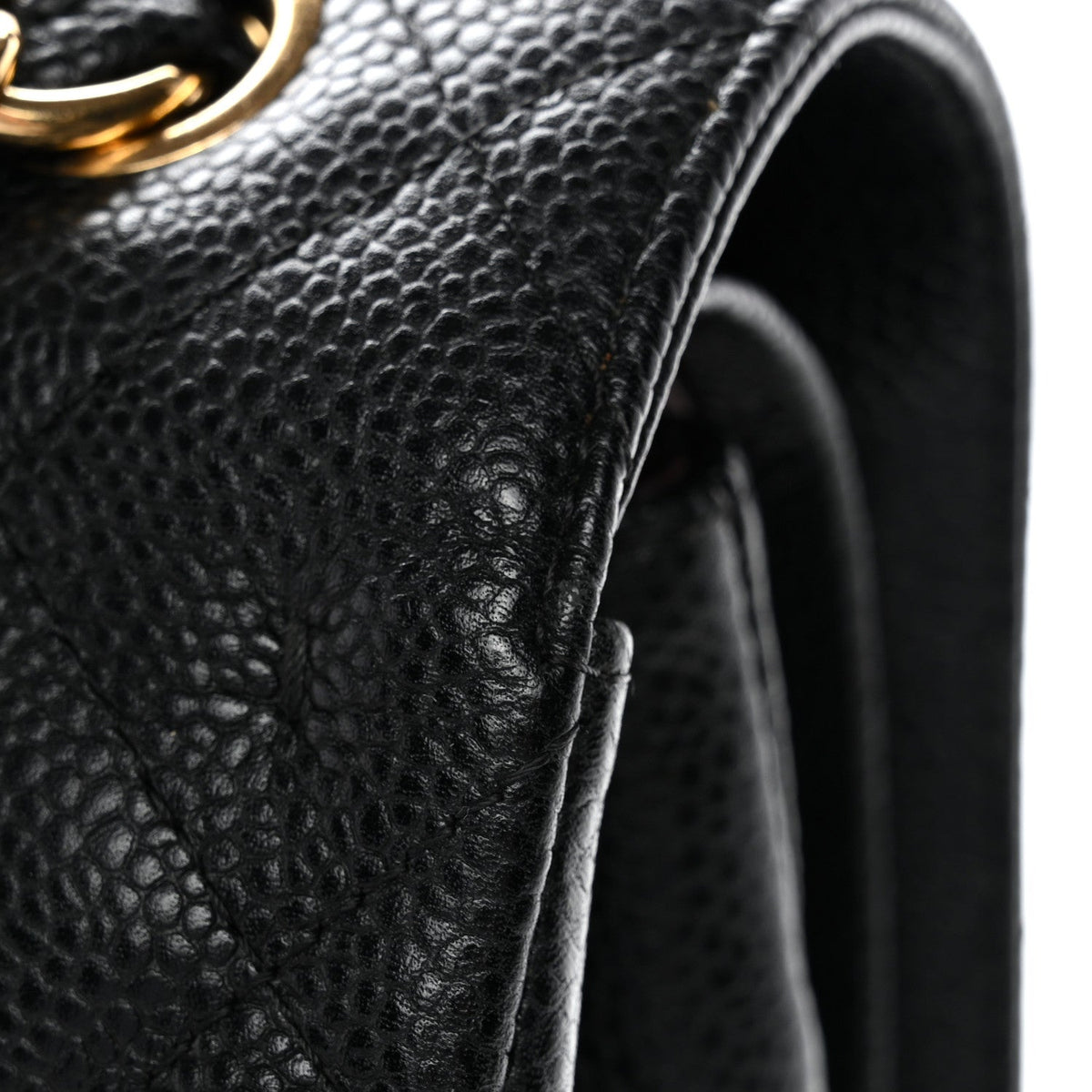 Caviar Quilted Jumbo Double Flap Black