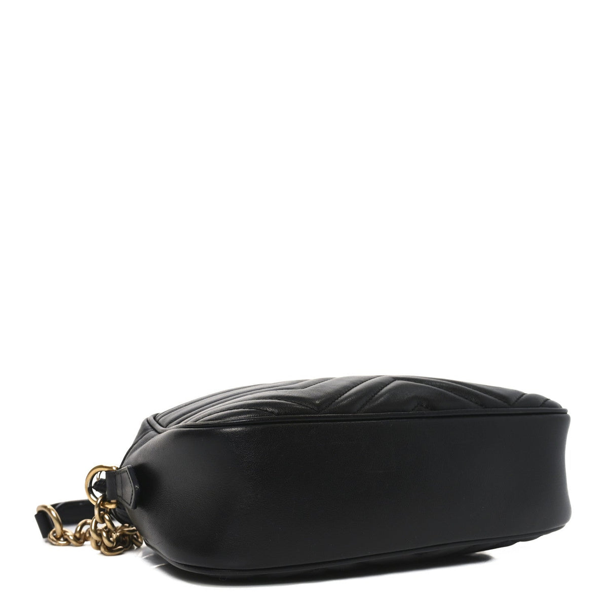 Calfskin Matelasse Small GG Marmont Chain Shoulder Bag Black
