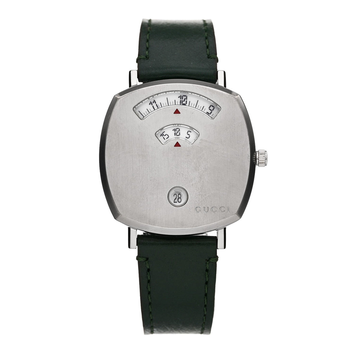 Stainless Steel Calfskin 35mm Grip Quartz Watch Green