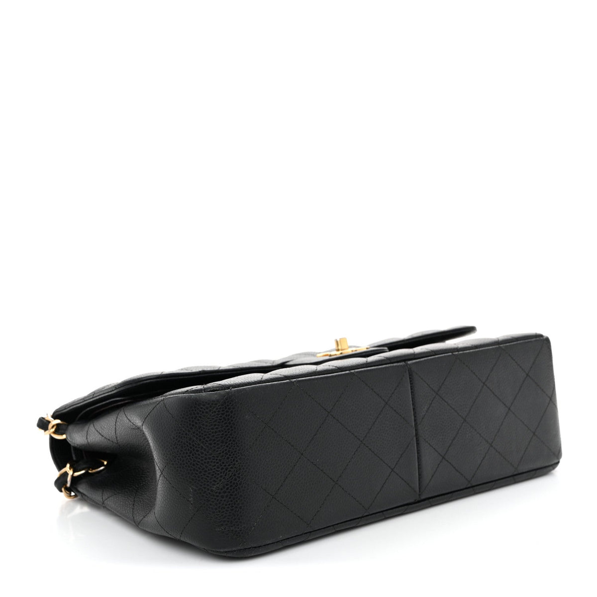 Caviar Quilted Jumbo Double Flap Black