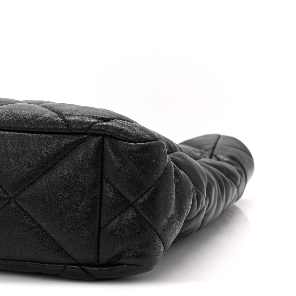 Lambskin Quilted Chanel 19 Shopping Bag Black