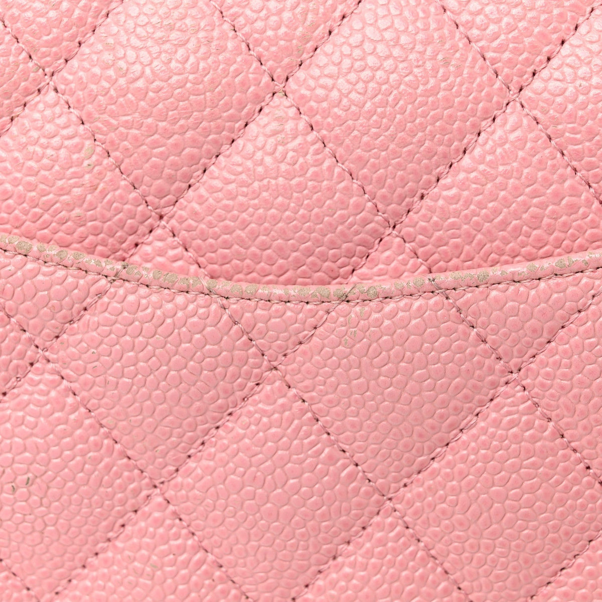 Caviar Quilted Medium Double Flap Light Pink