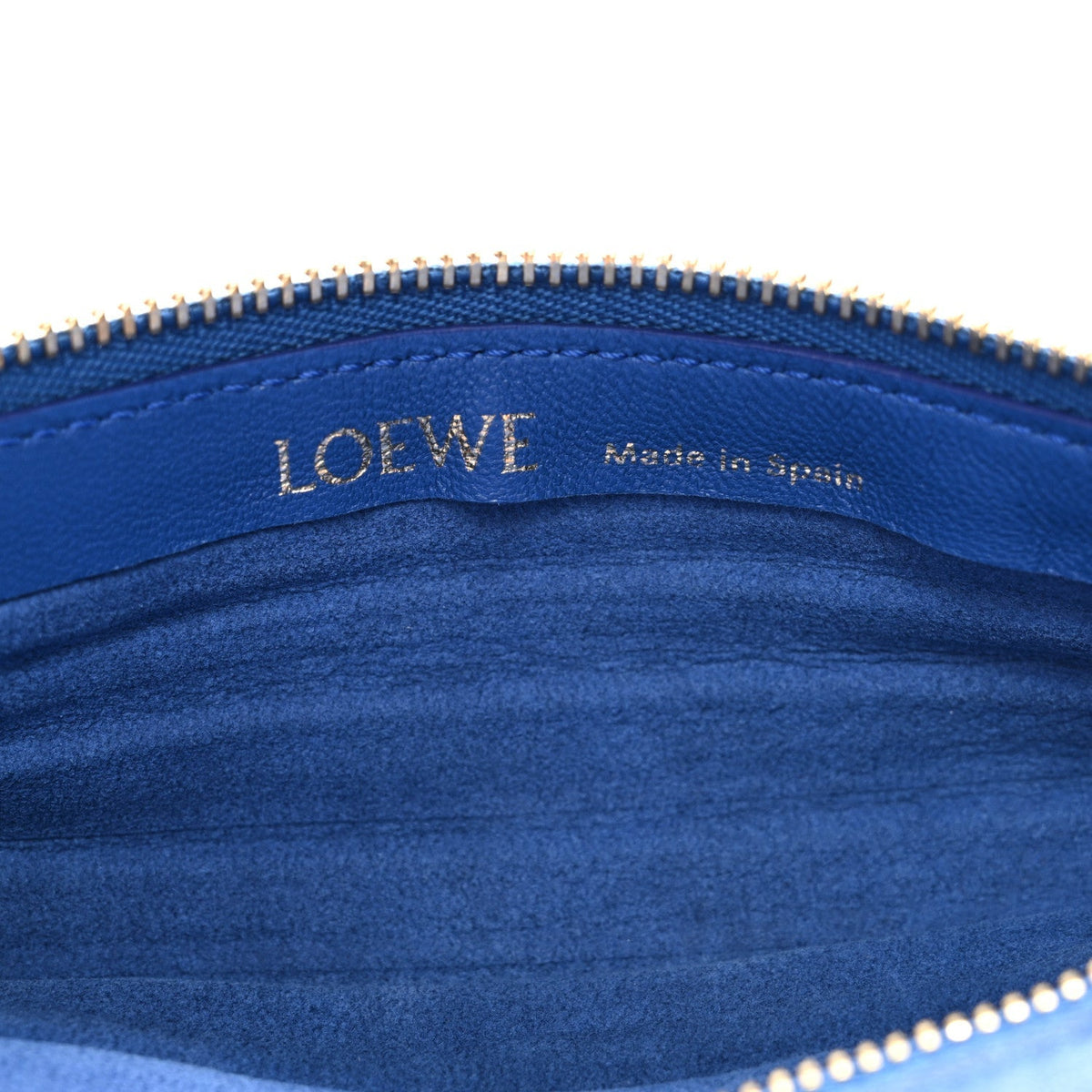 Lambskin Pleated Bracelet Pouch Shoulder Bag Royal Blue