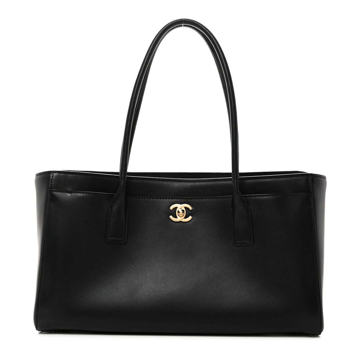 Calfskin Archetype Small Shopping Tote Black