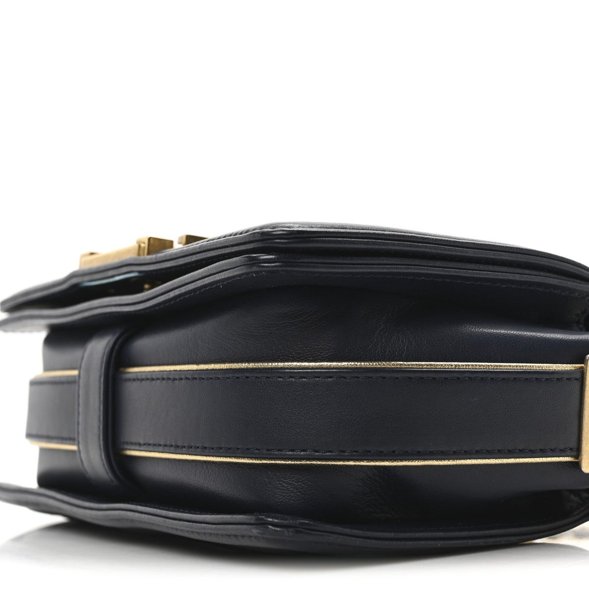 Sheepskin Braided Small Boy Reverso Flap Navy