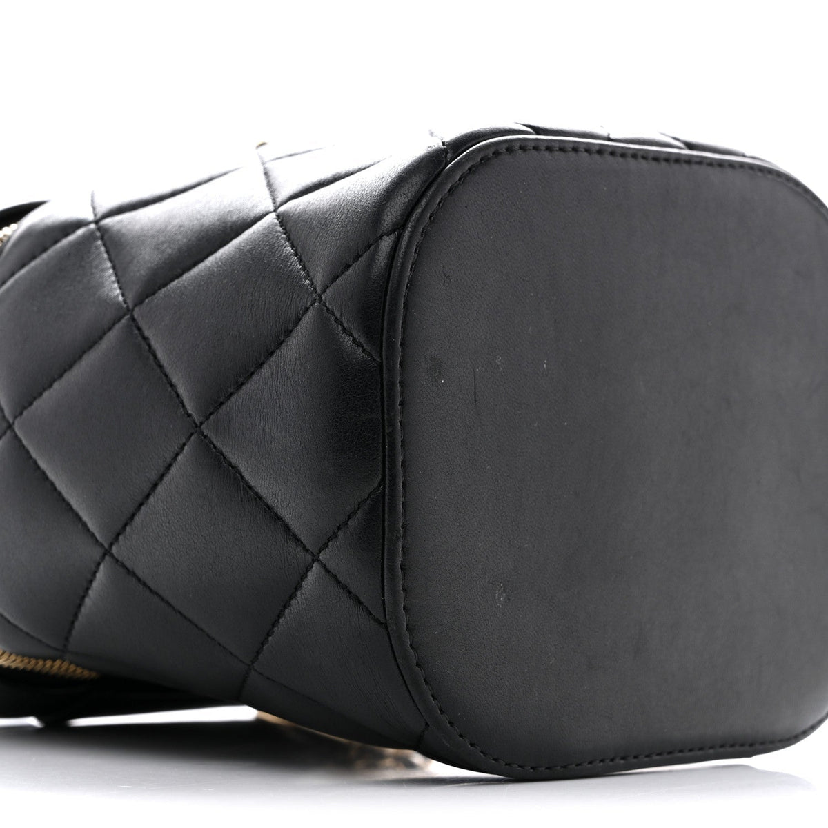 Lambskin Quilted Trendy Vanity Case Black