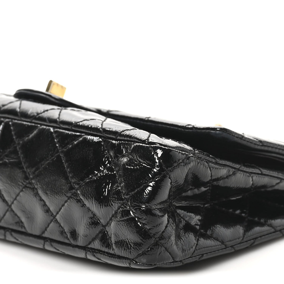 Distressed Patent Quilted 2.55 Reissue 226 Flap Black