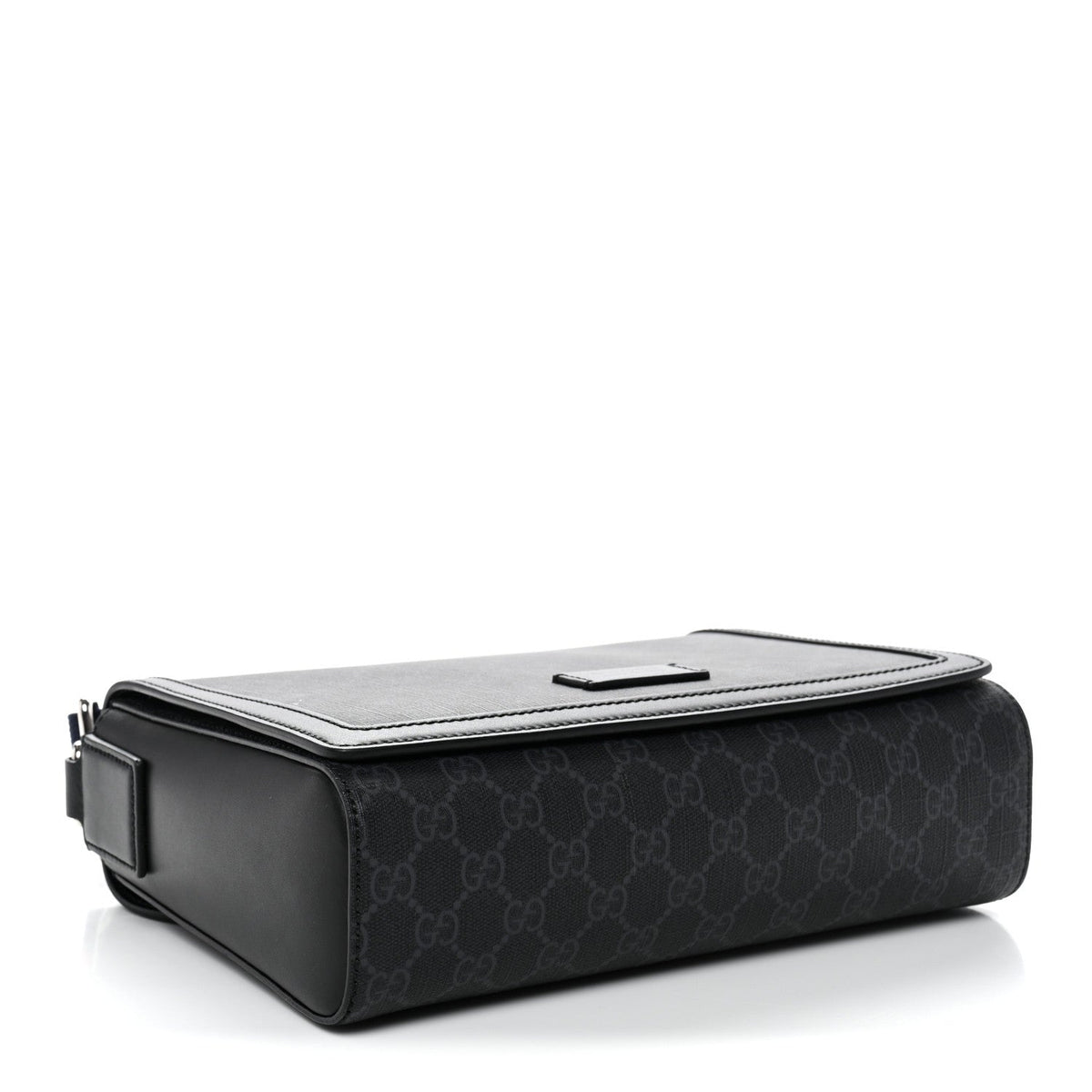 GG Supreme Monogram Appia Calfskin Web Crossbody Bag Black Grey