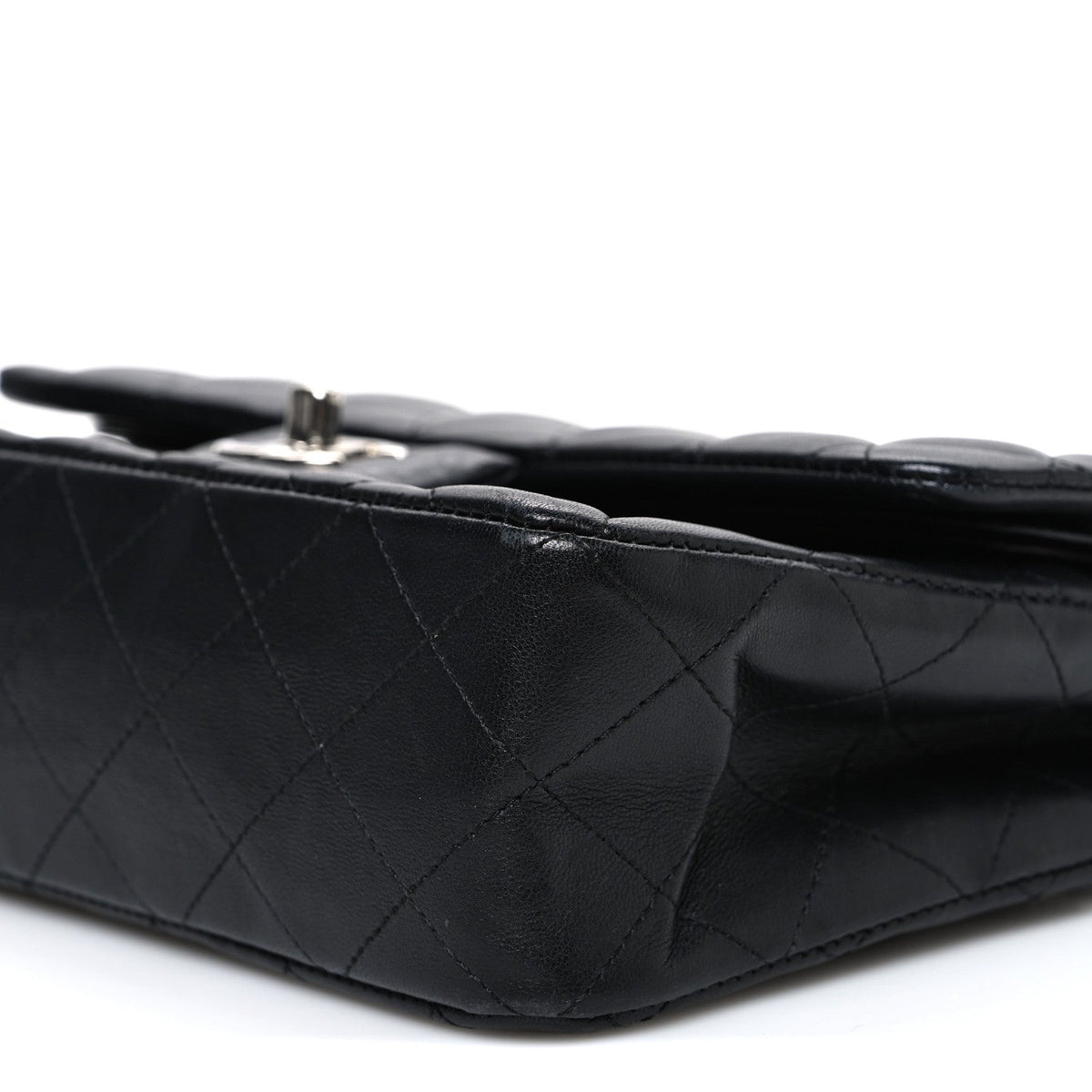 Lambskin Quilted Small Double Flap Black
