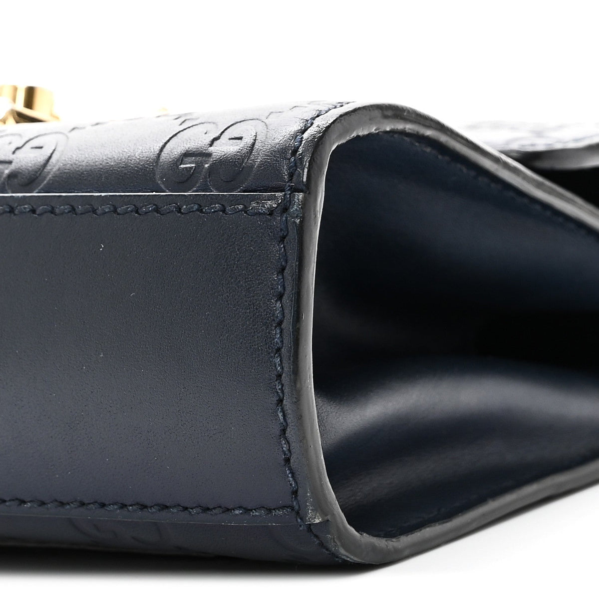 Guccissima Small Padlock Shoulder Bag Blue Agata
