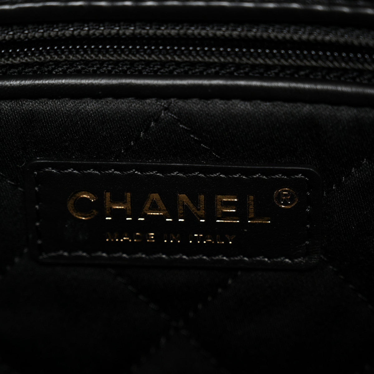 Shiny Calfskin Quilted Small Chanel 22 Black