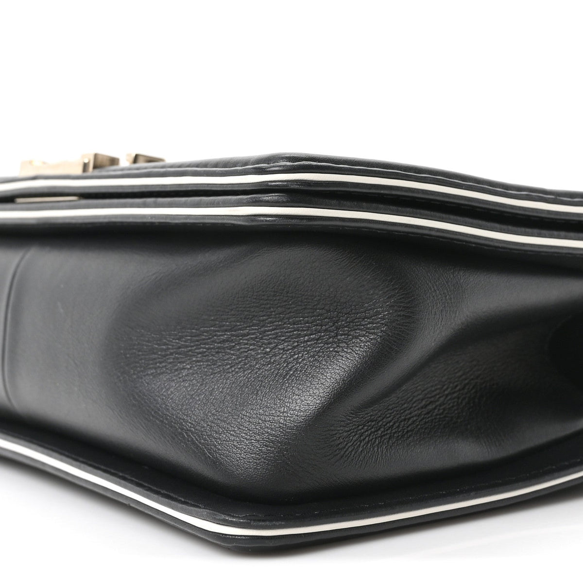 Calfskin Quilted Medium Boy Top Handle Flap Black
