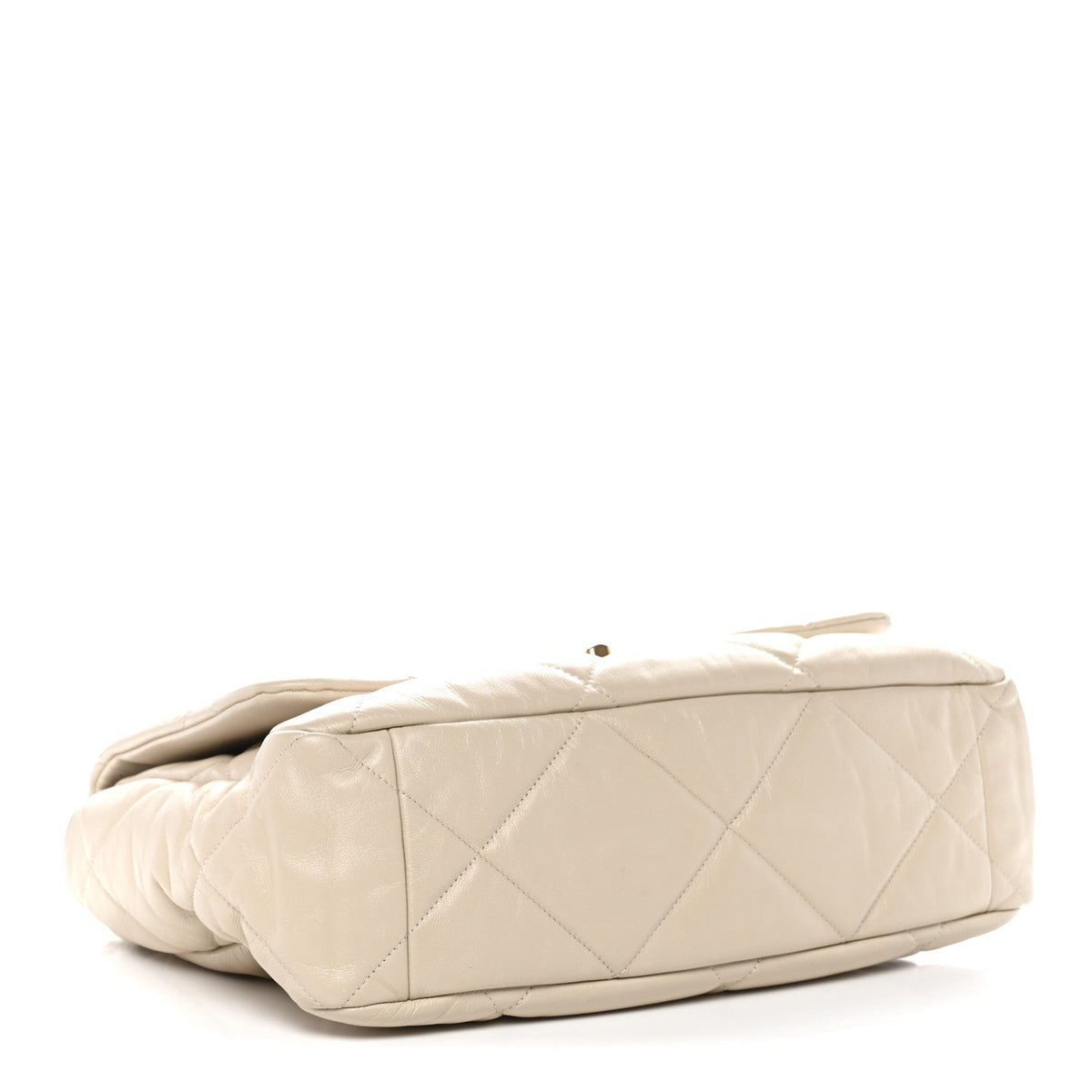 Goatskin Quilted Maxi Chanel 19 Flap Beige
