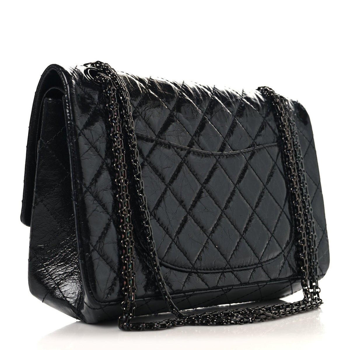 Glazed Calfskin Quilted 2.55 Reissue 226 Flap So Black