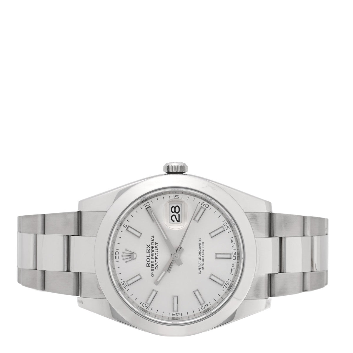 Stainless Steel 41mm Oyster Perpetual Datejust Watch Silver 126300