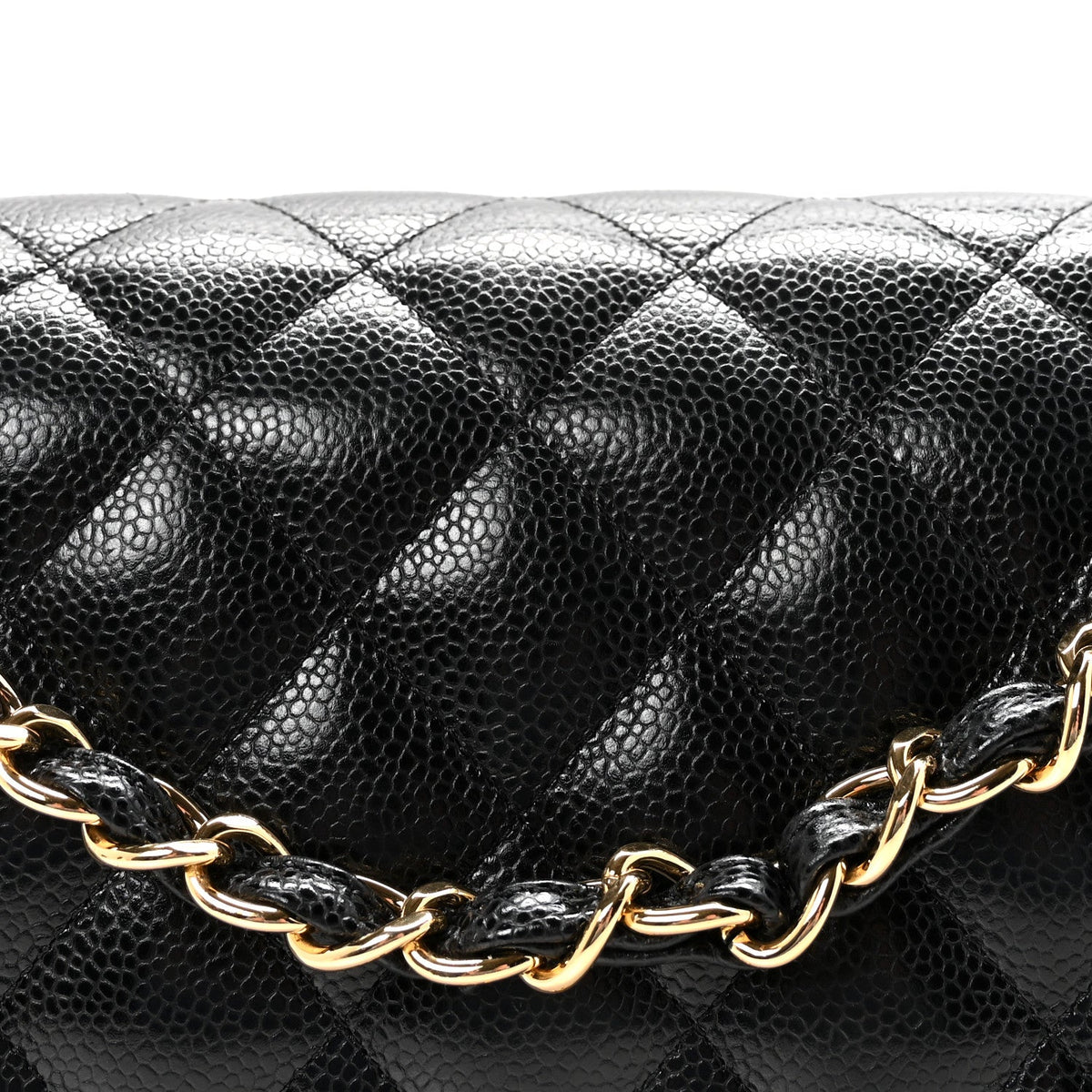 Caviar Quilted Jumbo Double Flap Black