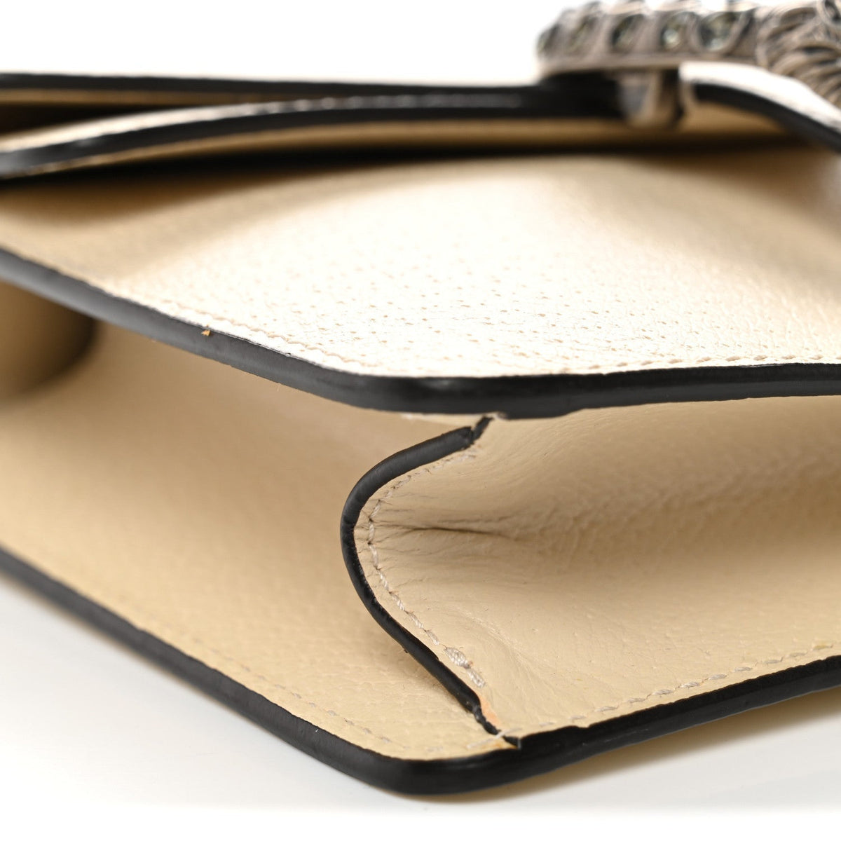 Textured Calfskin Crystal Mini Dionysus Shoulder Bag Mystic White