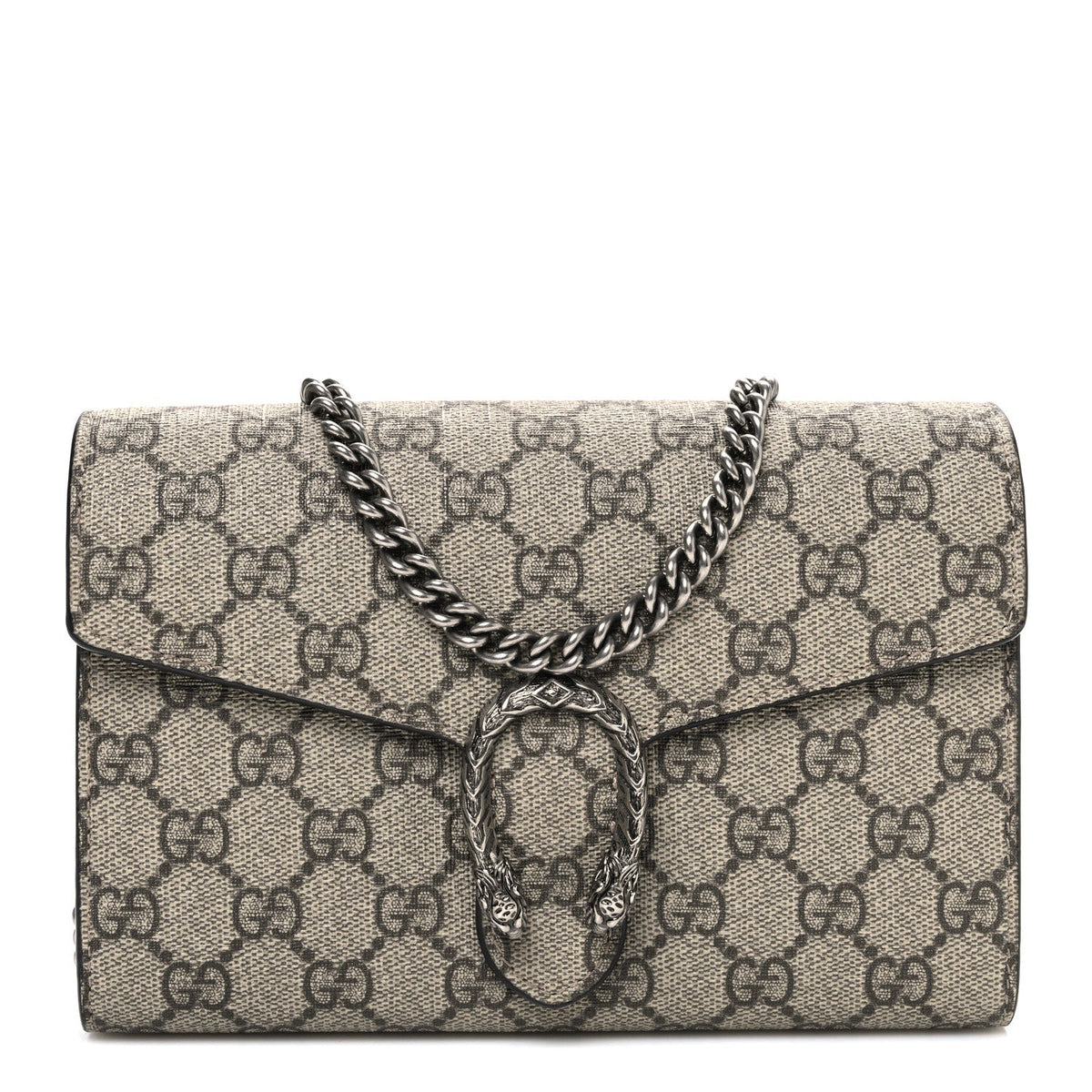 GG Supreme Monogram Mini Dionysus Chain Wallet Beige Taupe