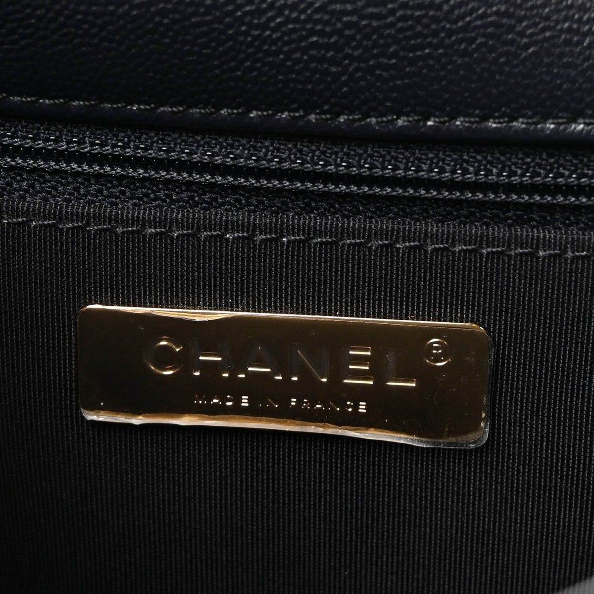 Goatskin Quilted Large Chanel 19 Flap Navy Blue