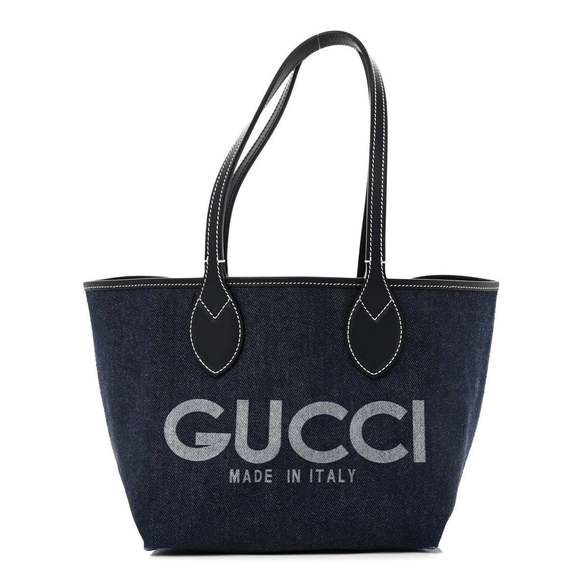 GG Supreme Monogram Denim Small Totissima Reversible Tote Beige Blue
