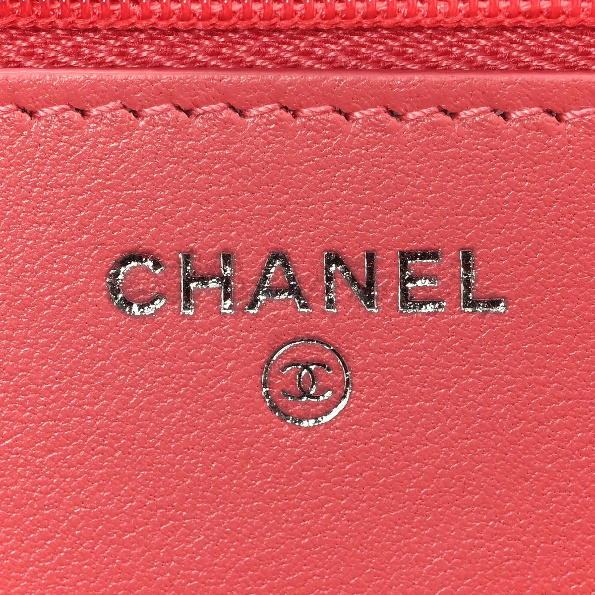 Lambskin Quilted Wallet On Chain WOC Pink
