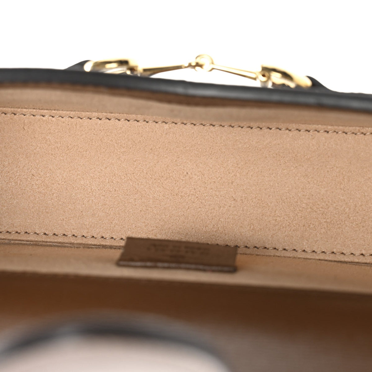 GG Supreme Monogram Mini Horsebit 1955 Shoulder Bag Beige Brown Sugar