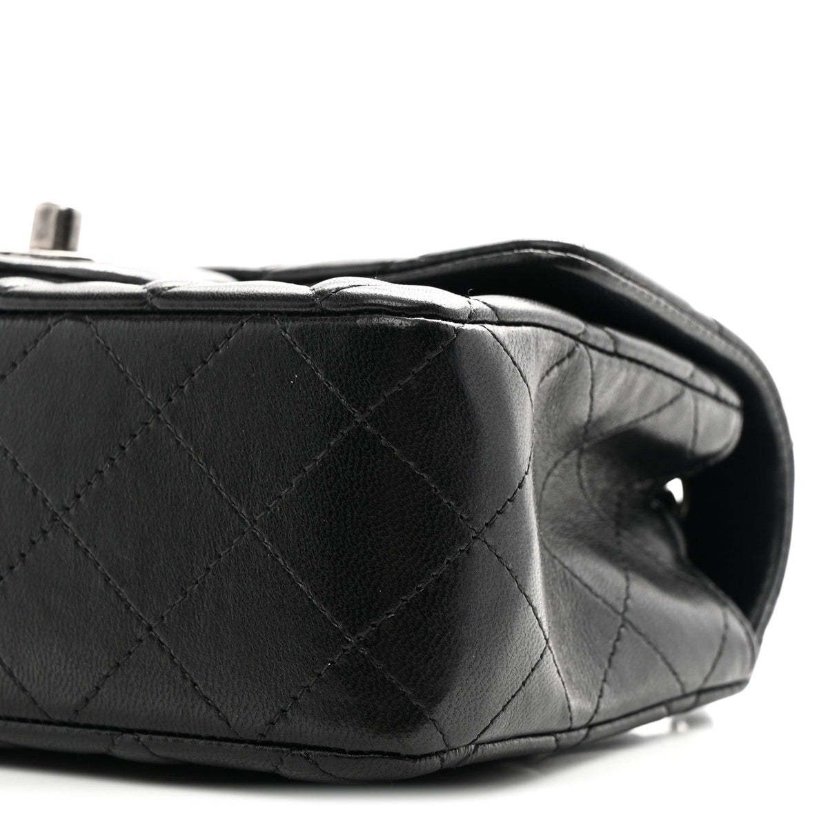 Lambskin Quilted Mini Rectangular Flap Black