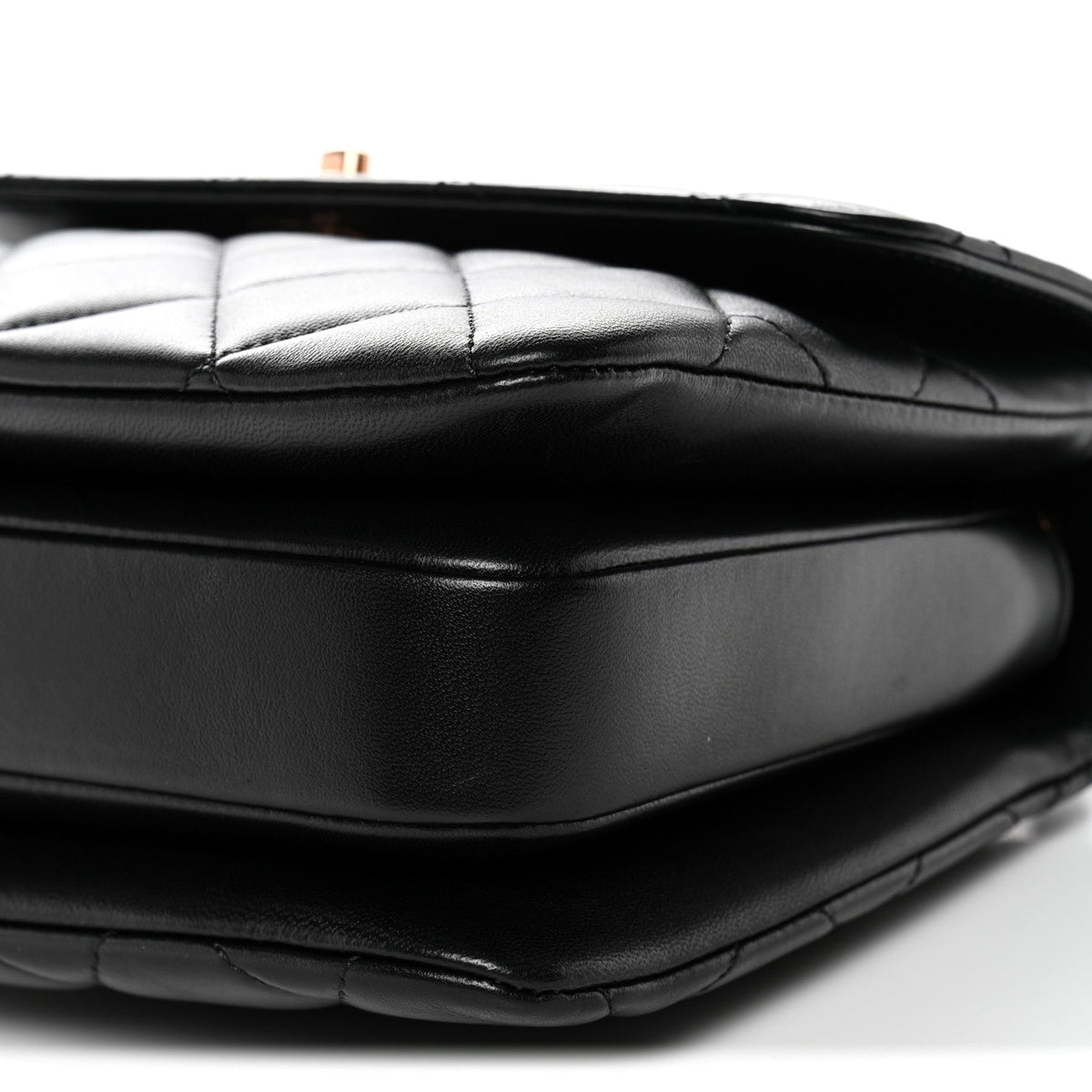 Lambskin Quilted Small Trendy CC Dual Handle Flap Bag Black